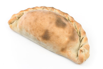Traditional cornish pasty isolated on white