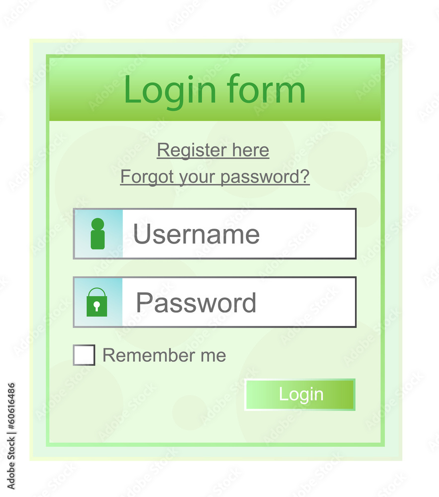 Poster template of login form