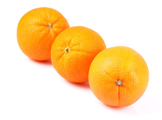 Ripe orange on a white