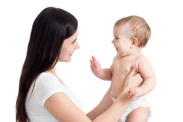 Loving mother having fun with her baby girl