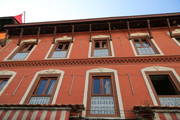 Obraz premium building wall from kathmandu in everest trek