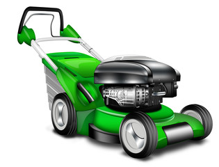 Rasenmäher grün freigestellt
