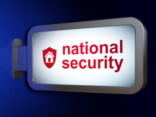 Privacy concept: National Security and Shield on billboard
