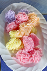 colorful of Thai vermicelli eaten with curry and vegetables,kano