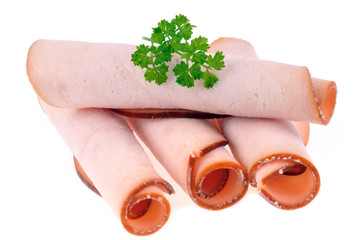 Tranches de jambon et brin de persil