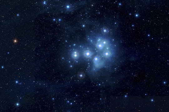 Fototapeta Pleiades in deep space, Elements of image furnished by NASA