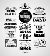 Set of wedding vintage typographic design elements - 60619033