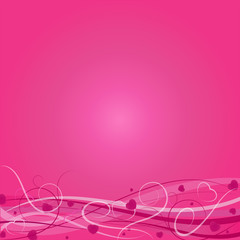 Background-Pink with Hearts and Swirls