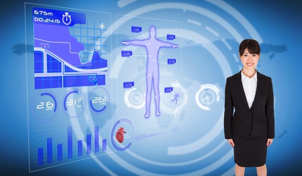 Composite image of smiling businesswoman - Powered by Adobe