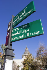 pointers to the attractions in Nazareth, Israel