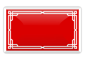 Big red sign with white piping - vector