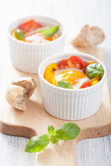 baked eggs with tomatoes and paprika