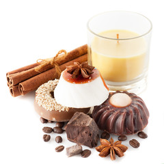 Handmade soap with coffee and chocolate. Body care and spa.