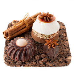 Handmade soap with coffee, chocolate and cinnamon