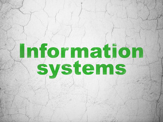 Data concept: Information Systems on wall background