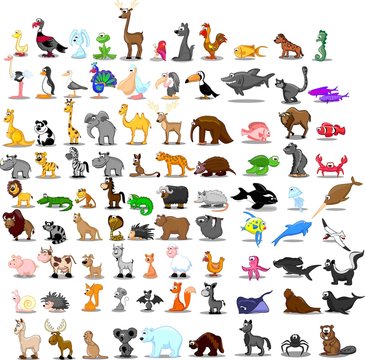 Супер набор из 90 симпатичных мультяшных животных