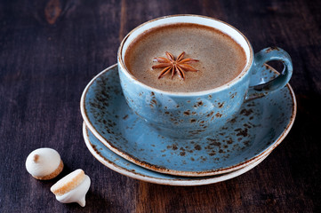 Cup of coffee with cookies