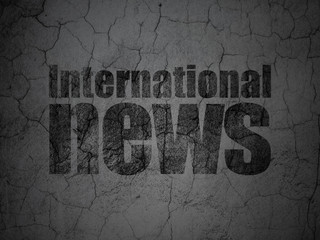 News concept: International News on grunge wall background