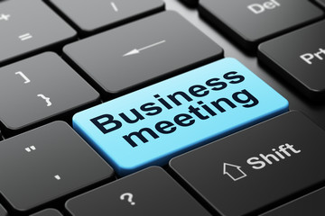 Business concept: Business Meeting on computer keyboard