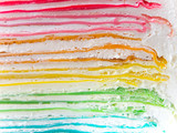 rainbow crape cake in detail