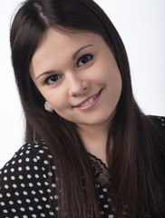 Tender portrait of a girl with long hair