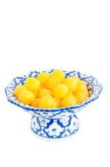Kanom Thong Yod (gold egg yolks drops)