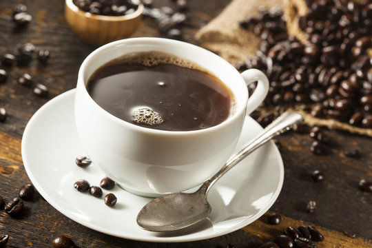 Hot Homemade Black Coffee Drink