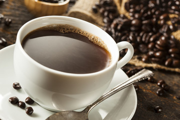 Hot Homemade Black Coffee Drink