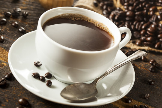 Hot Homemade Black Coffee Drink