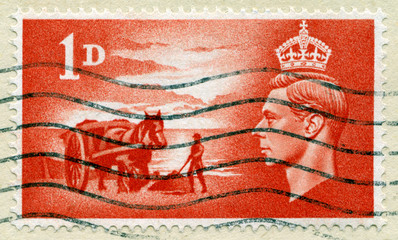 Vintage British Postage Stamp with King George VI