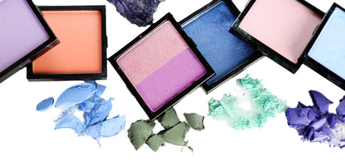 Beautiful bright eye shadows isolated on white