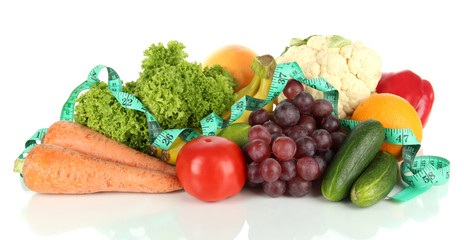 Fresh vegetables isolated on white
