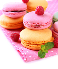 Gentle macaroons isolated on white