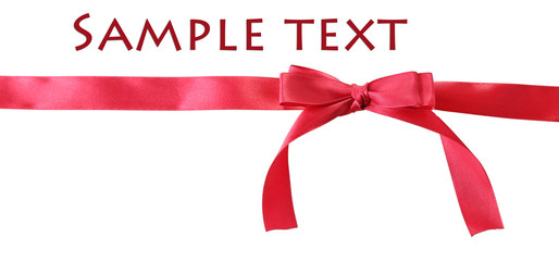 Color gift satin ribbon bow, isolated on white