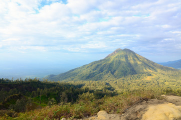 Fototapeta premium Volcano Ranti. View from the volcano Ijen. Java. Indonesia.