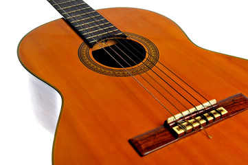 Acoustic guitar isolated on white