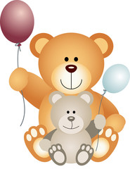 Teddy Bears with Balloons
