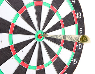 Money dart and target close up. Concept of success.