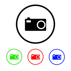 Fototapeta premium Camera Icon Illustration with Four Color Variations