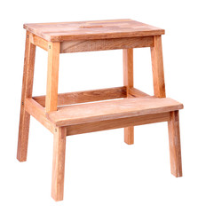 Small wooden ladder, isolated on white