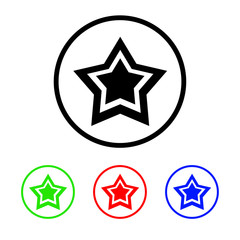 Obraz premium Star Icon Illustration with Four Color Variations