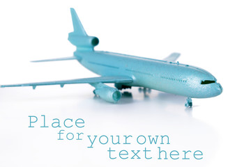 Plastic airplane isolated on white