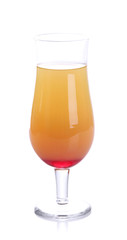 Glass of tasty cocktail isolated on white