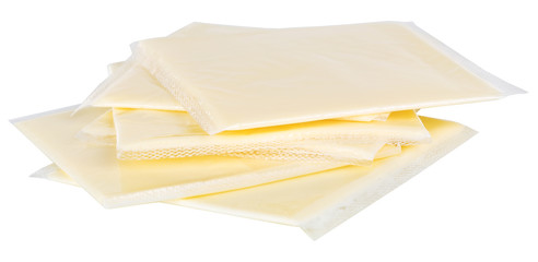 Cream cheese in packing isolated on white