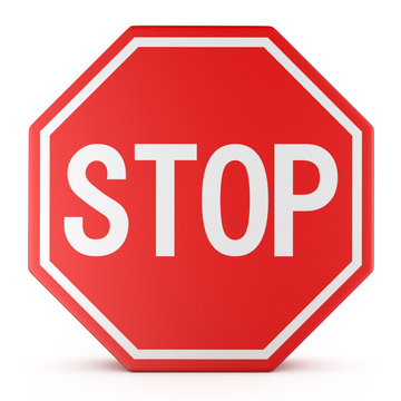 traffic sign stop, on white background