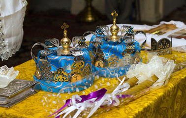 Fototapeta na wymiar Orthodox wedding accessories