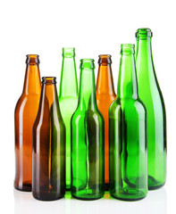 Glass bottles isolated on white