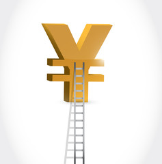 stairs to yen currency symbol illustration