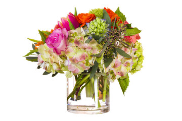 Variety of Flowers Isolated on White