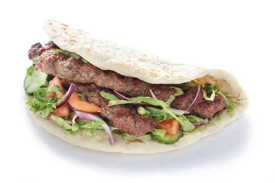 Indian Shish kofta kofte kebab naan sandwich